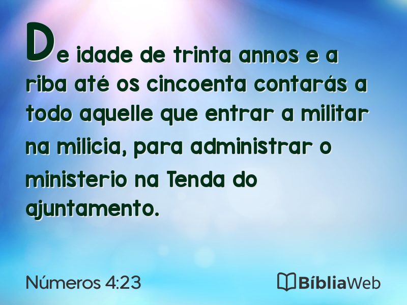 Números 4:23 em imagem para compartilhar