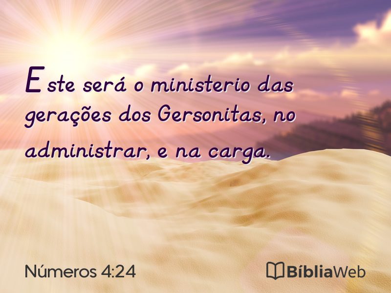 Números 4:24 em imagem para compartilhar