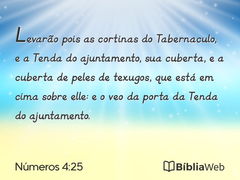 Números 4:25 em imagem para compartilhar