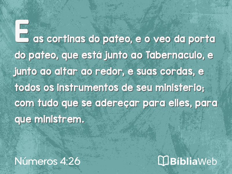 Números 4:26 em imagem para compartilhar