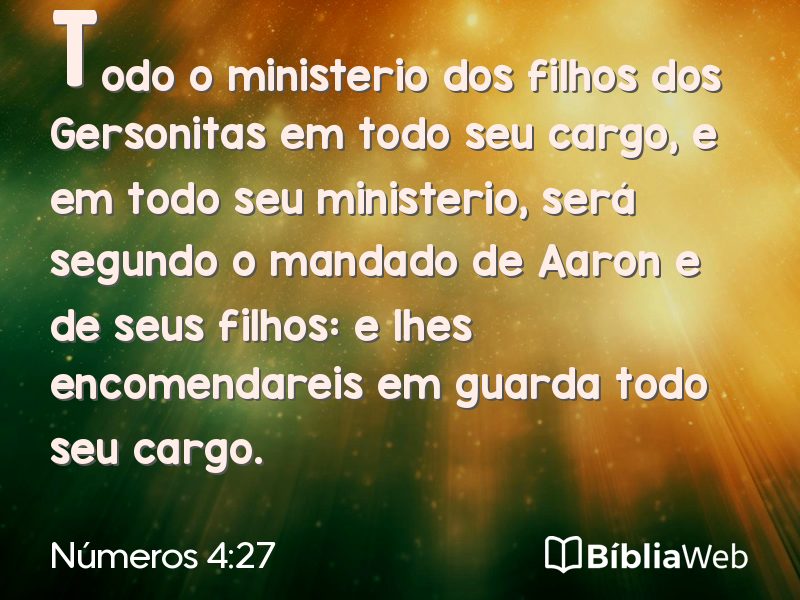 Números 4:27 em imagem para compartilhar