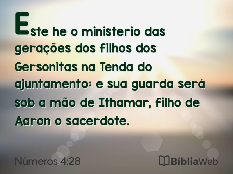 Números 4:28 em imagem para compartilhar