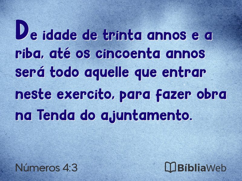 Números 4:3 em imagem para compartilhar