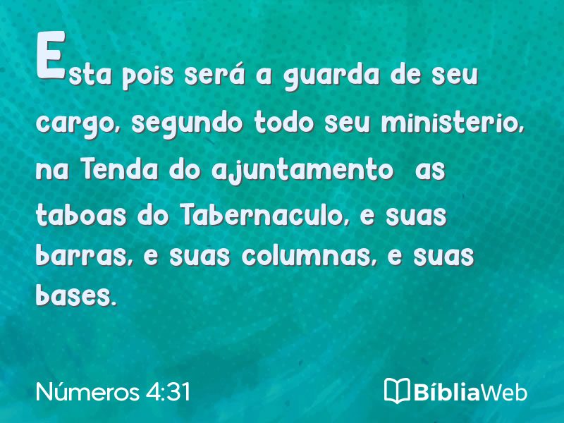 Números 4:31 em imagem para compartilhar