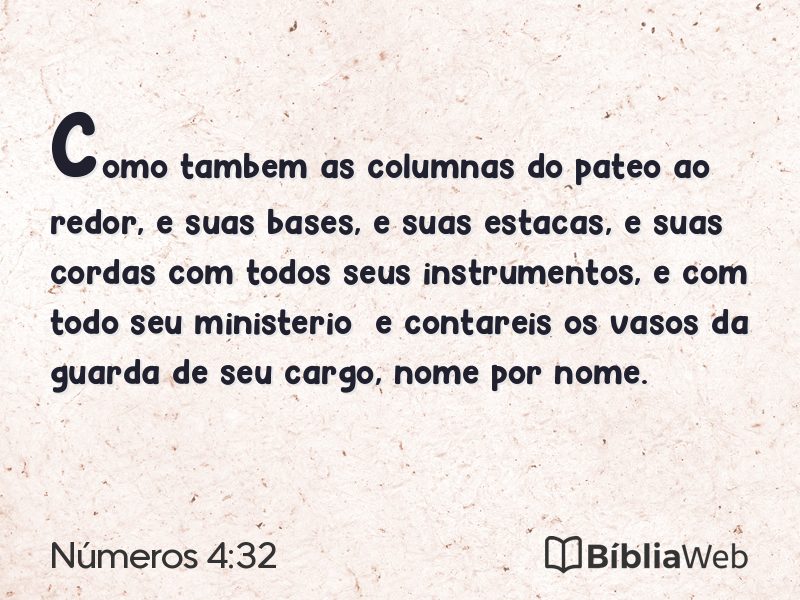 Números 4:32 em imagem para compartilhar