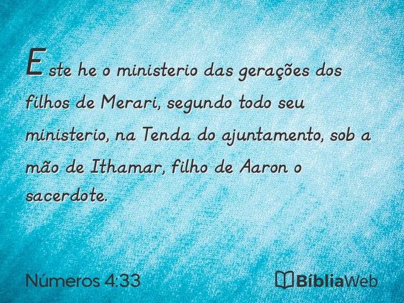 Números 4:33 em imagem para compartilhar