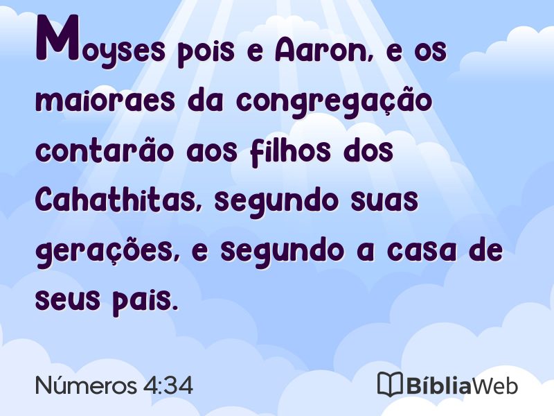 Números 4:34 em imagem para compartilhar