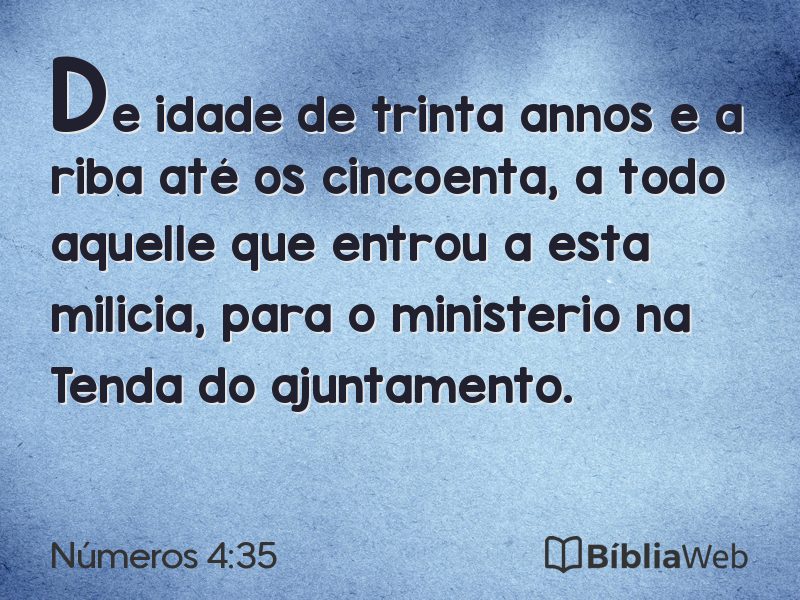 Números 4:35 em imagem para compartilhar