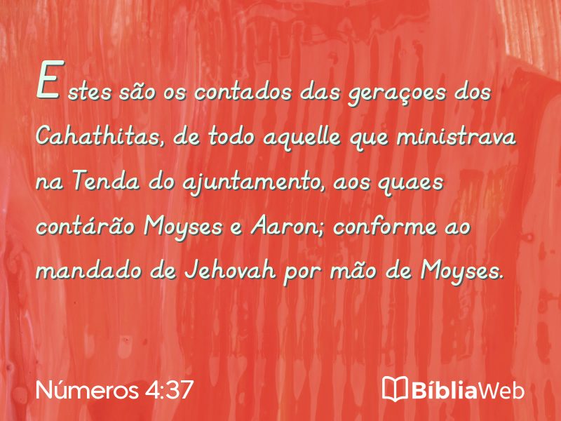 Números 4:37 em imagem para compartilhar