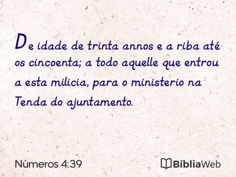 Números 4:39 em imagem para compartilhar