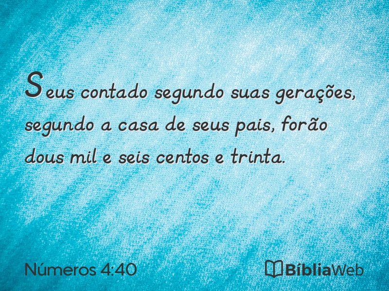 Números 4:40 em imagem para compartilhar