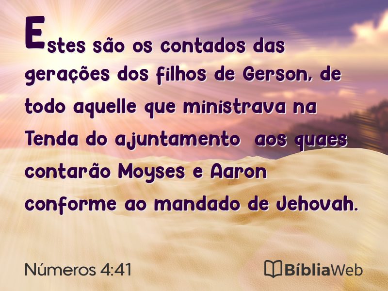Números 4:41 em imagem para compartilhar