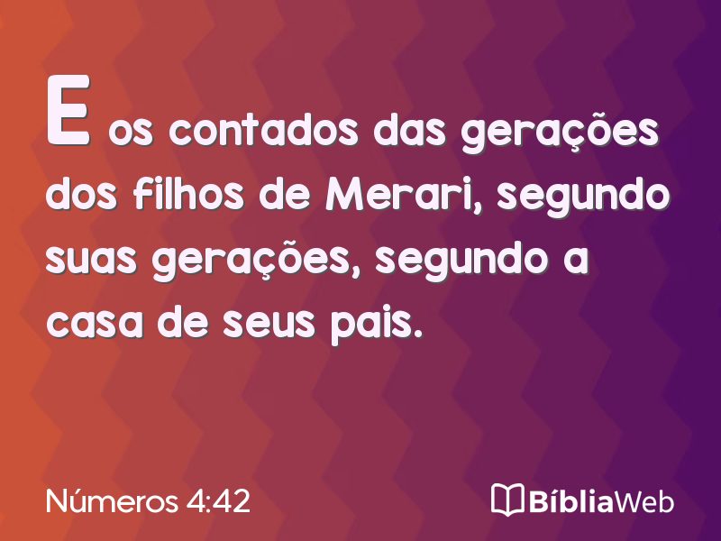 Números 4:42 em imagem para compartilhar