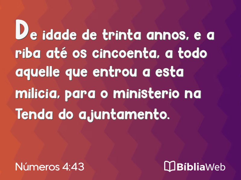 Números 4:43 em imagem para compartilhar