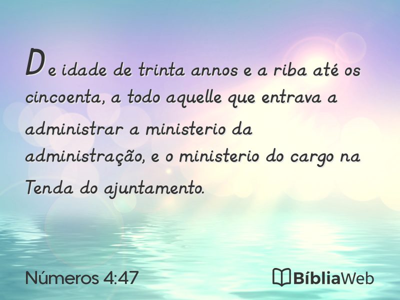 Números 4:47 em imagem para compartilhar
