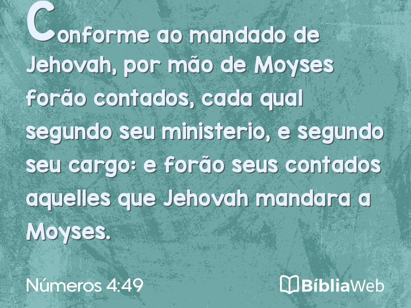 Números 4:49 em imagem para compartilhar