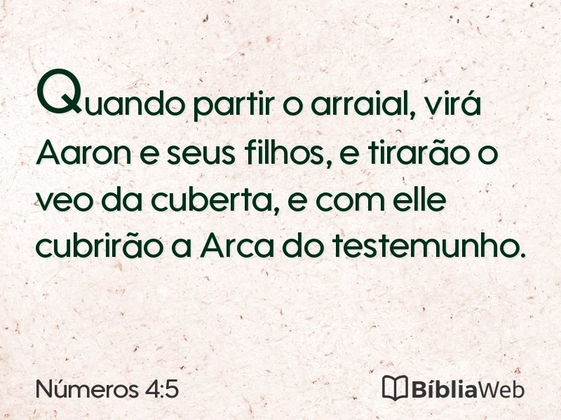 Números 4:5 em imagem para compartilhar