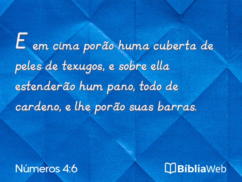 Números 4:6 em imagem para compartilhar