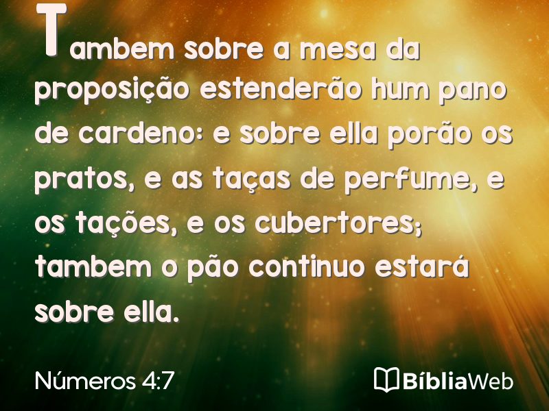 Números 4:7 em imagem para compartilhar