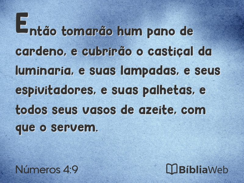 Números 4:9 em imagem para compartilhar