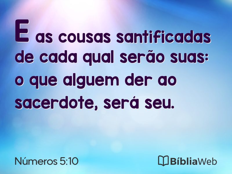 Números 5:10 em imagem para compartilhar