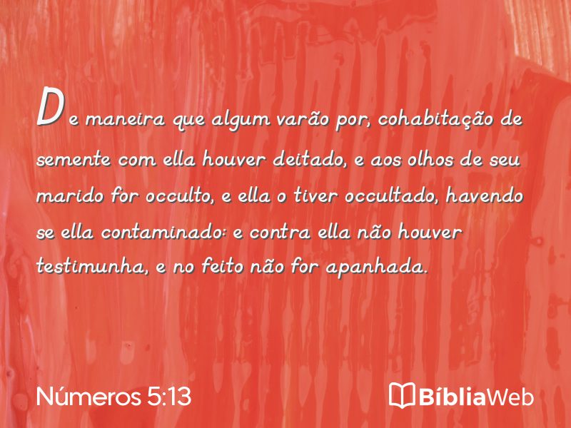 Números 5:13 em imagem para compartilhar