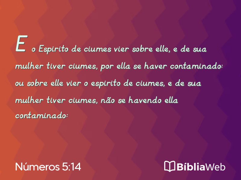 Números 5:14 em imagem para compartilhar
