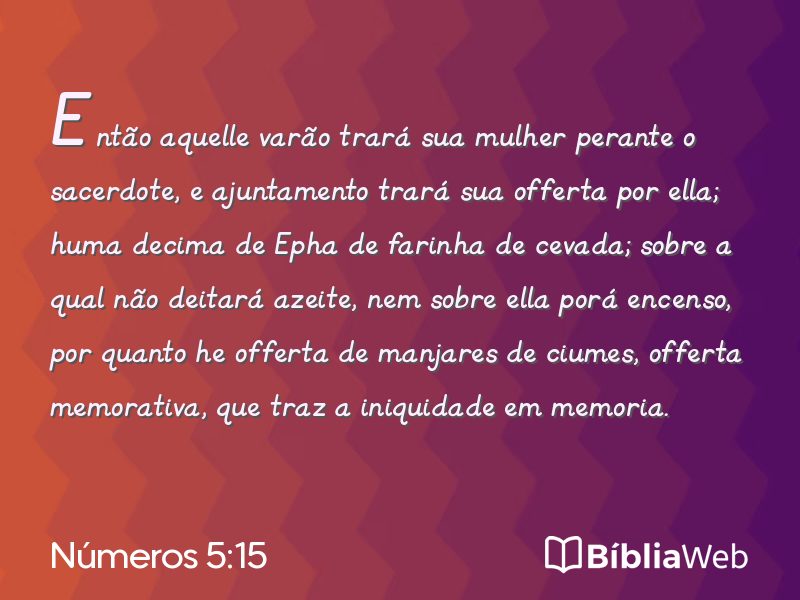 Números 5:15 em imagem para compartilhar