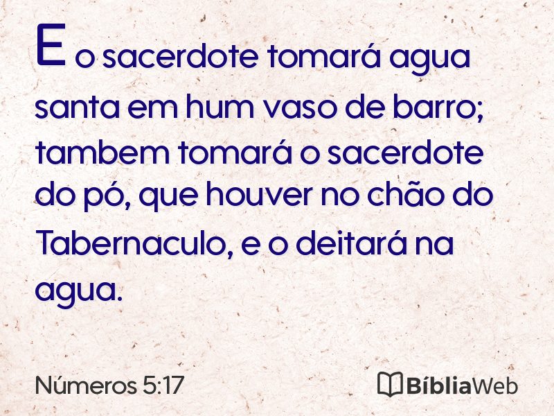 Números 5:17 em imagem para compartilhar
