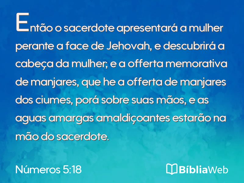 Números 5:18 em imagem para compartilhar