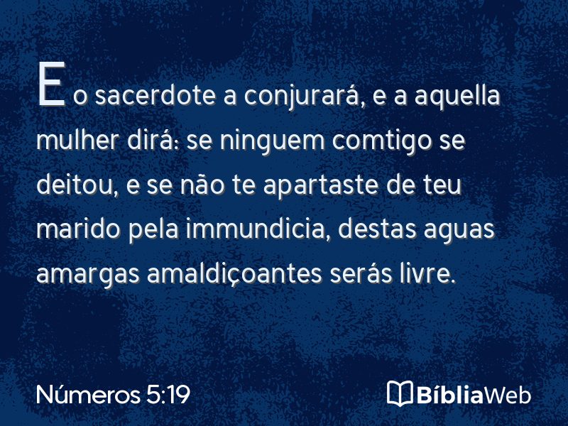 Números 5:19 em imagem para compartilhar