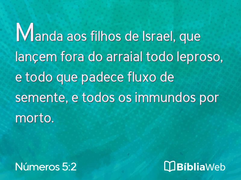 Números 5:2 em imagem para compartilhar