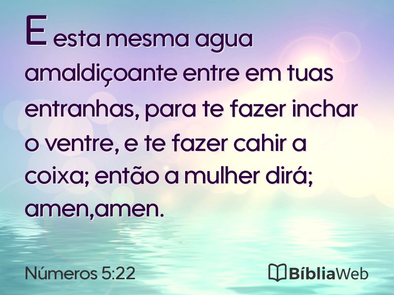 Números 5:22 em imagem para compartilhar
