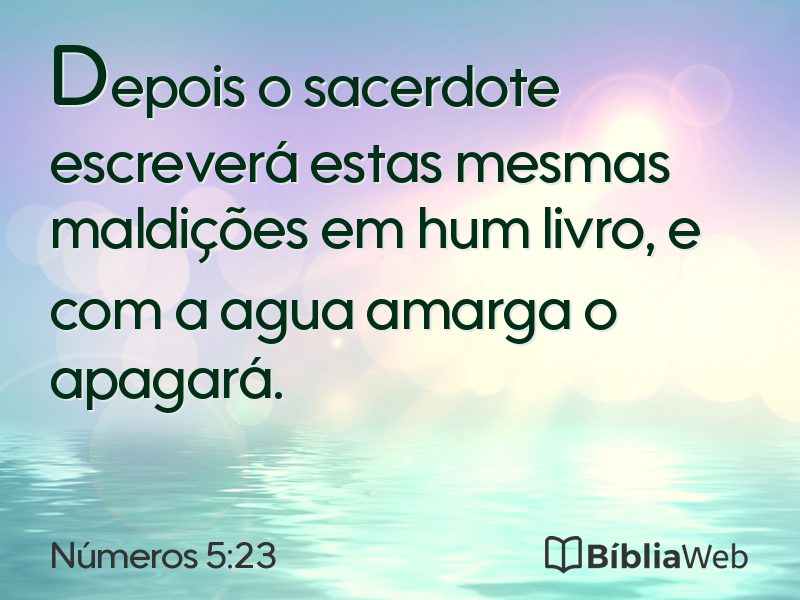 Números 5:23 em imagem para compartilhar
