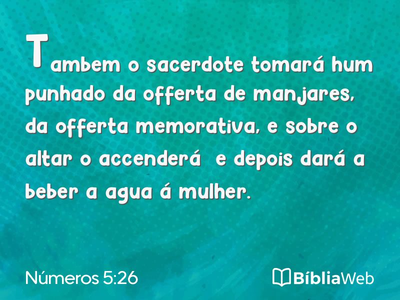 Números 5:26 em imagem para compartilhar