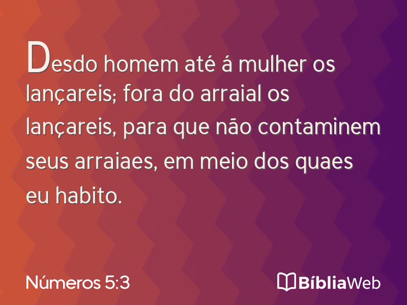 Números 5:3 em imagem para compartilhar