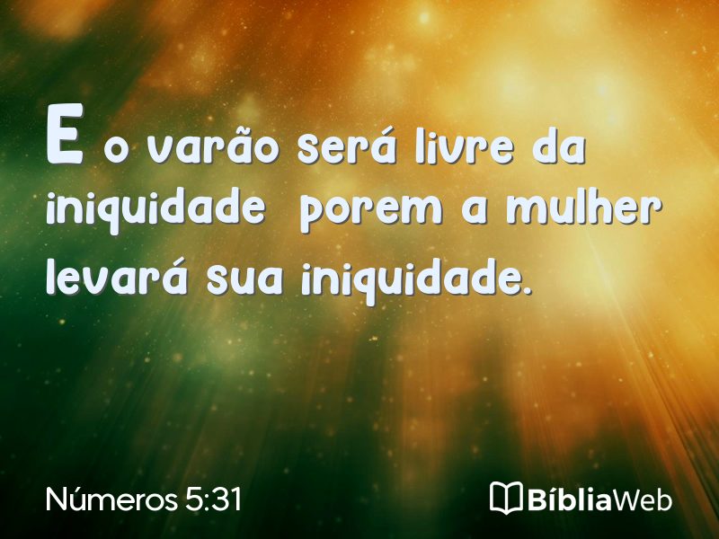 Números 5:31 em imagem para compartilhar
