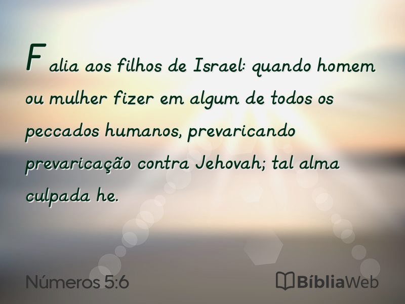Números 5:6 em imagem para compartilhar