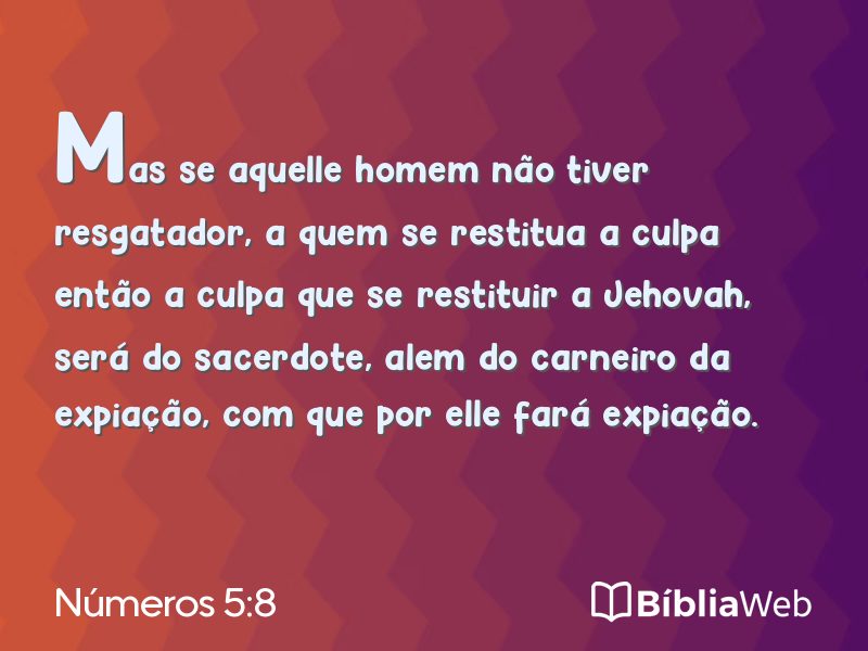 Números 5:8 em imagem para compartilhar