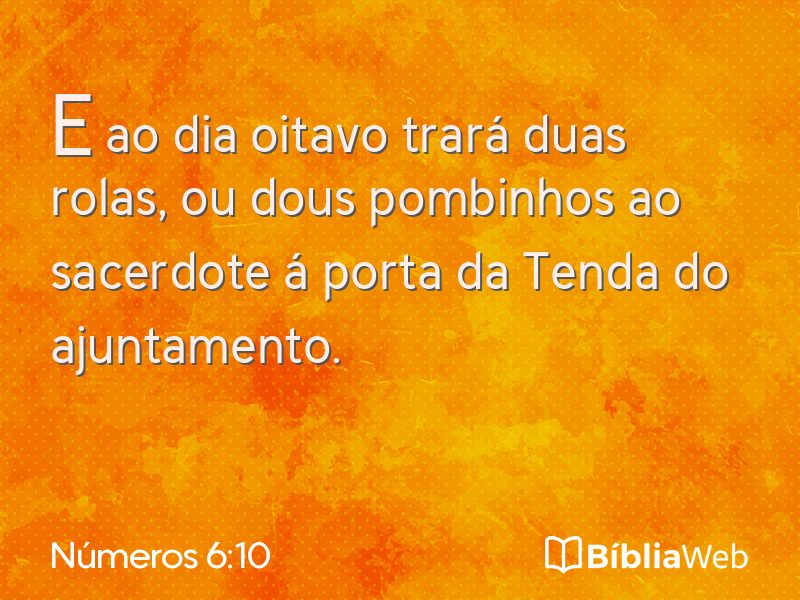 Números 6:10 em imagem para compartilhar