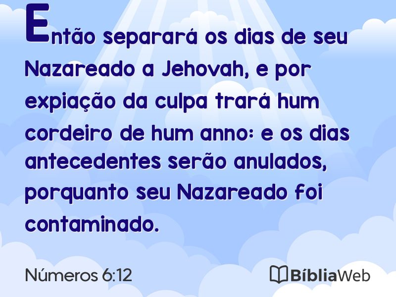 Números 6:12 em imagem para compartilhar