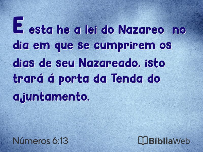 Números 6:13 em imagem para compartilhar