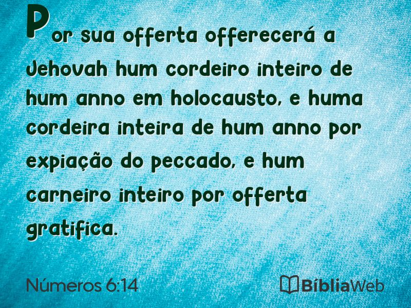 Números 6:14 em imagem para compartilhar