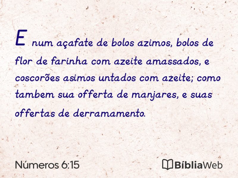 Números 6:15 em imagem para compartilhar