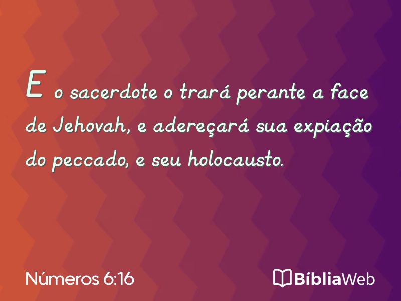 Números 6:16 em imagem para compartilhar