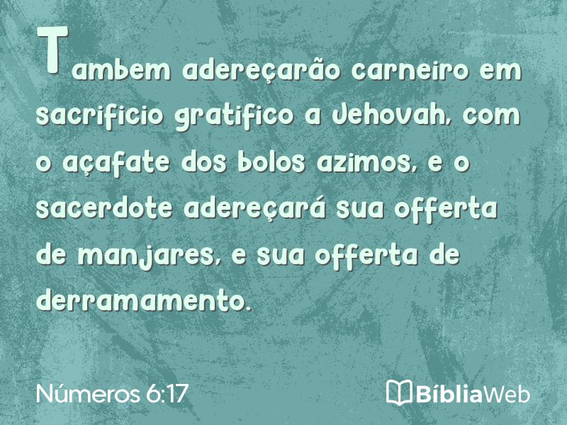 Números 6:17 em imagem para compartilhar