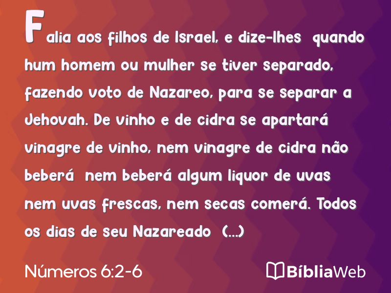 Números 6:2-6 em imagem para compartilhar