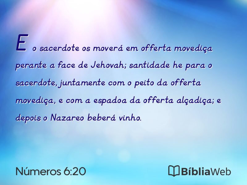 Números 6:20 em imagem para compartilhar