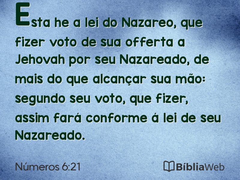 Números 6:21 em imagem para compartilhar