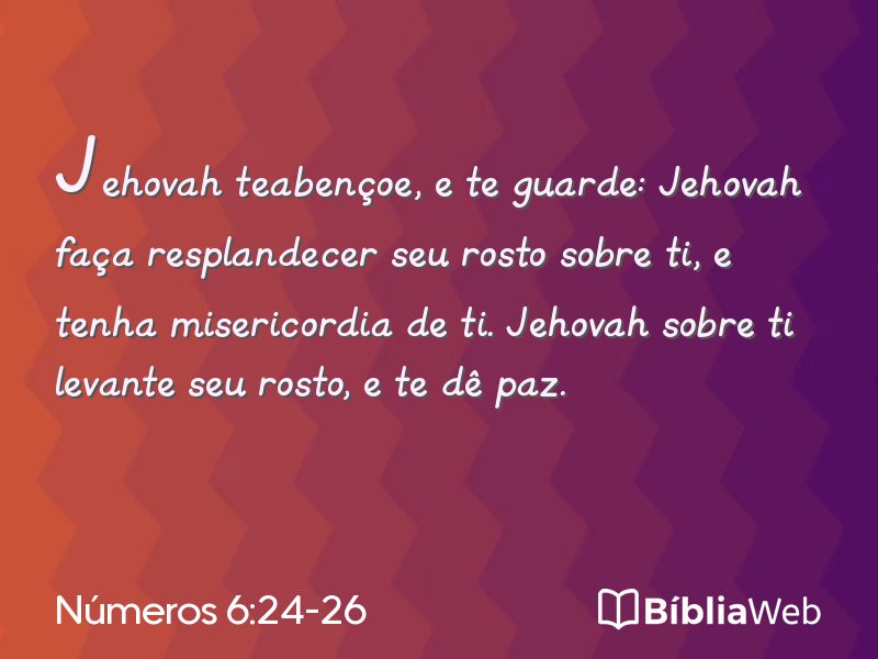 Números 6:24-26 em imagem para compartilhar